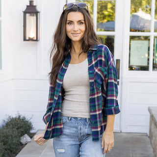 Grace & Lace | Soft Brushed Spring Plaid Shirt | Jewel Plaid