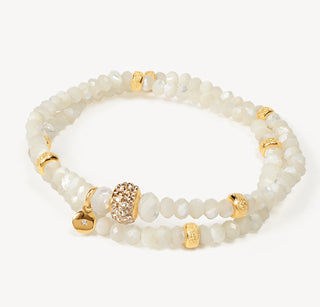 Hillberg & Berk | Soft Gold Sparkle Ball Double Wrap Bracelet