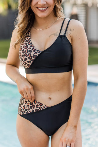 *FINAL SALE* Near To Paradise | Swim BOTTOM | Black & Natural Leopard