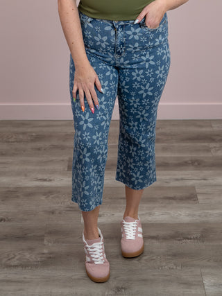 *NEW* Judy Blue | High Rise | Flower Print Wide Leg Crop | Joel