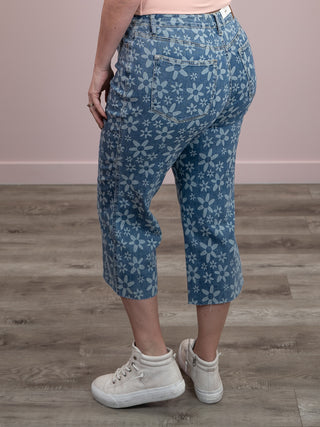 *NEW* Judy Blue | High Rise | Flower Print Wide Leg Crop | Joel