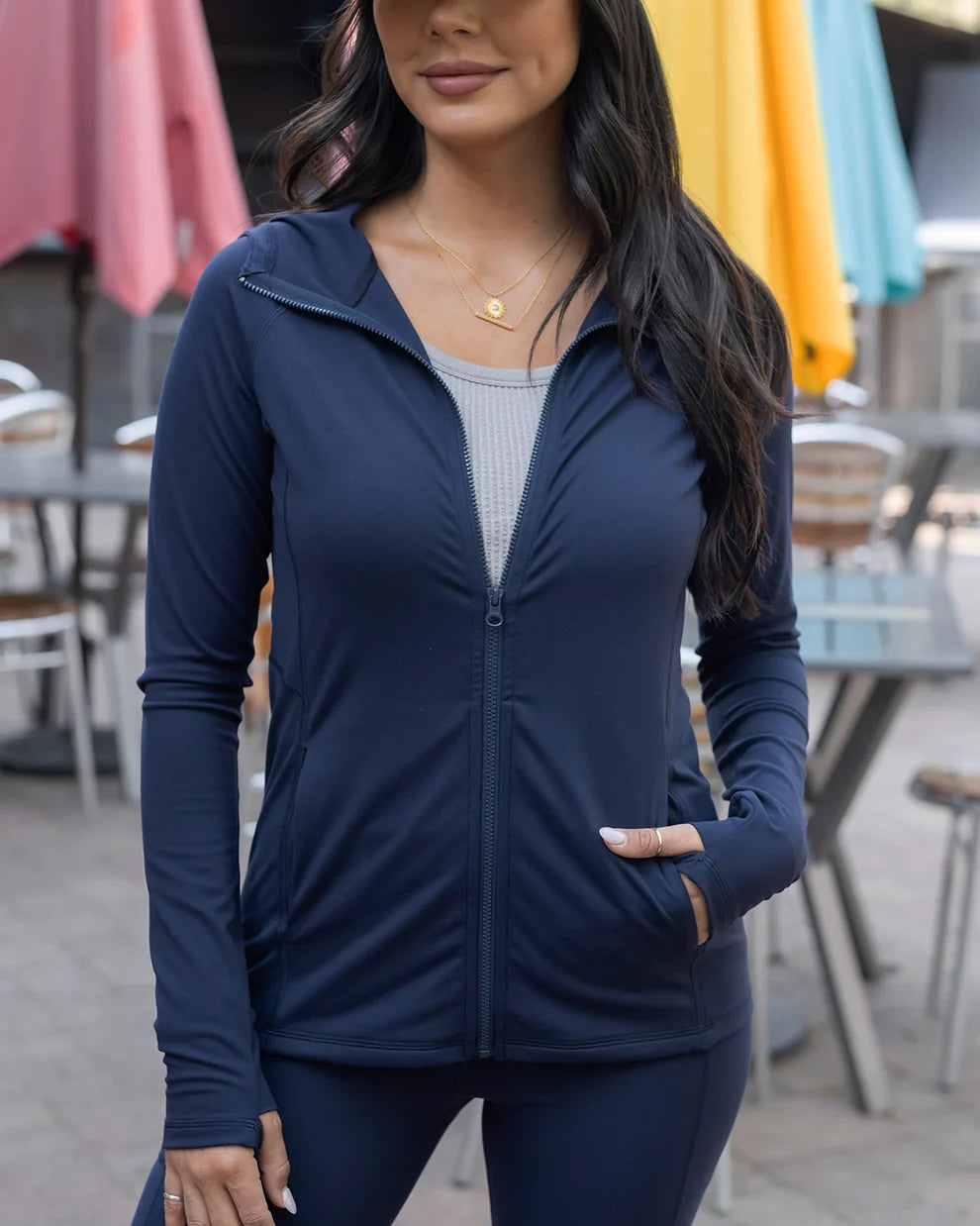 *NEW* Grace & Lace | Best Athletic Zip Up Jacket | Navy