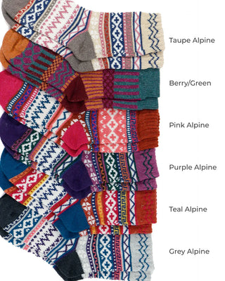 Grace & Lace | Knit Cozy Crew Socks | Purple Alpine