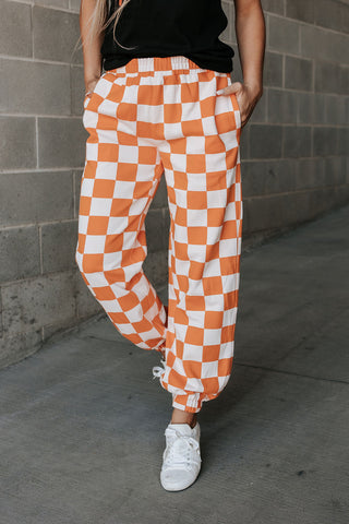 Ampersand | Checkered Joggers | Pumpkin Spice