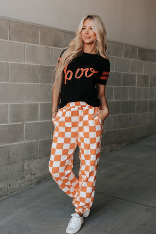 Ampersand | Checkered Joggers | Pumpkin Spice