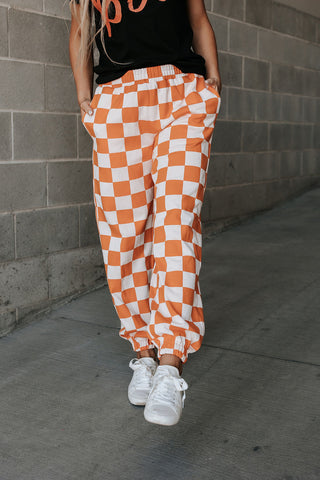 Ampersand | Checkered Joggers | Pumpkin Spice