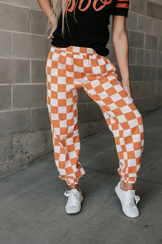 Ampersand | Checkered Joggers | Pumpkin Spice