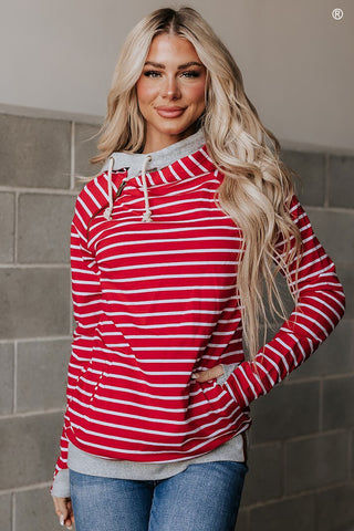 *NEW* Ampersand | Doublehood Sweatshirt | Peppermint Stripe