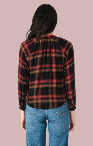 DEX | Melody Button Front Shirt | Gold Rust Plaid